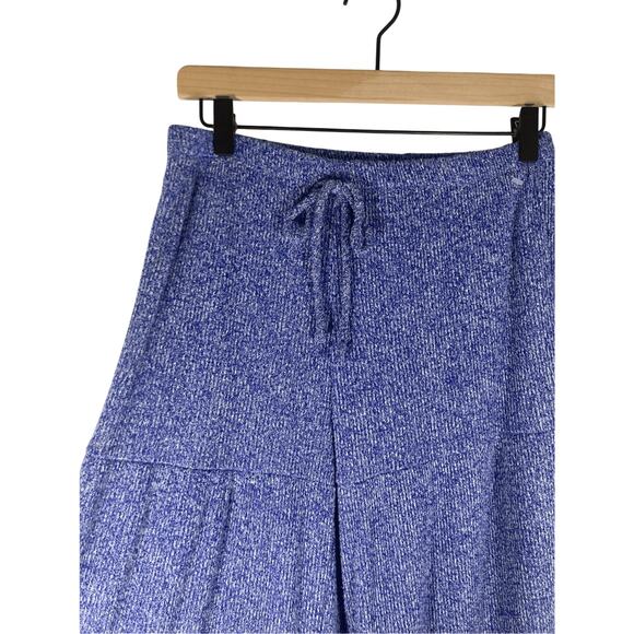 Ryn Large Women's Purple and Blue Lagenlook Comfy Cozy Wide Leg Casual Pants - Picture 3 of 7